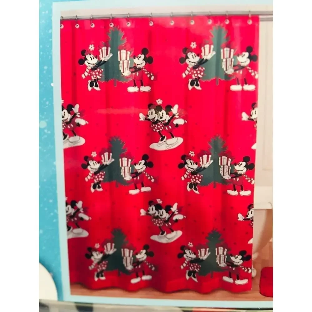 Disney❤️Christmas 14 Pieces Curtain & Bath Rug Set